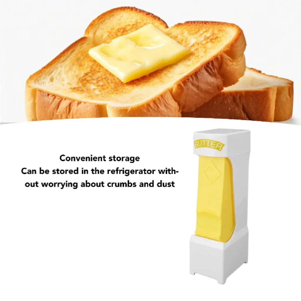 Stick Butter Cutter Abs One Click Butter Cheese Dispenser With Stainless Steel Blade Kitchen Gadget For Breads Cakes Baking Diy Zpaxo