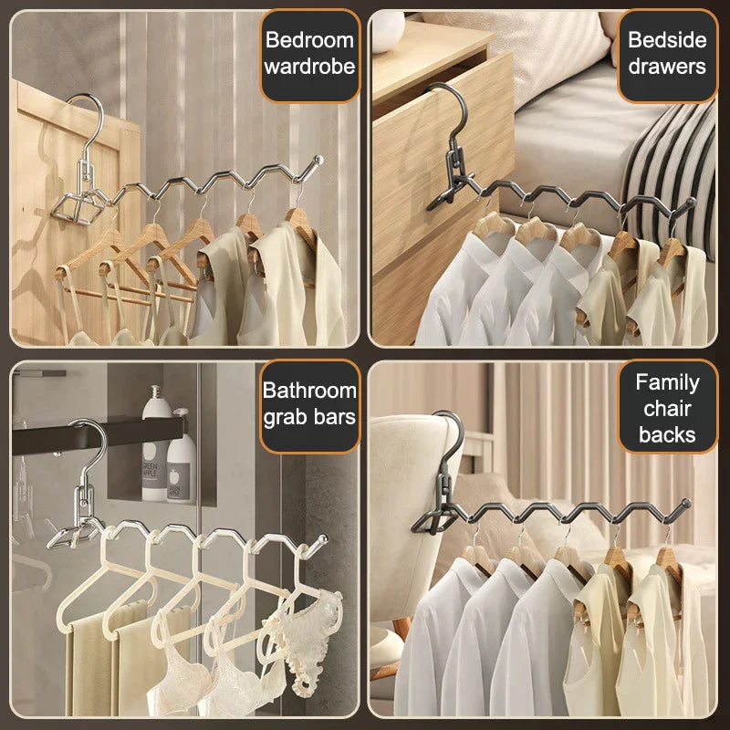 Portable Clothes Drying Rack Foldable Clothes Hanger Travel Hotel Wardrobe Drawer Door Mounted Punch-free Cloth Drying Rack Zpaxo