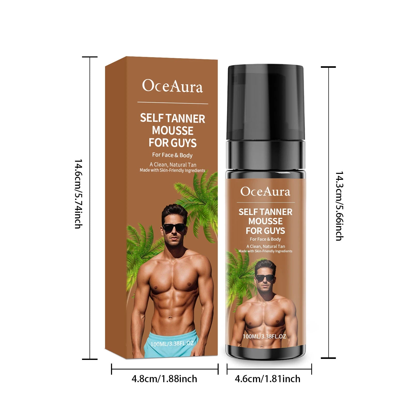 OceAura Self Tanner Mousse – Streak-Free Sunless Tanning Foam Self Tanning Mousse Zpaxo 100ml Boxed