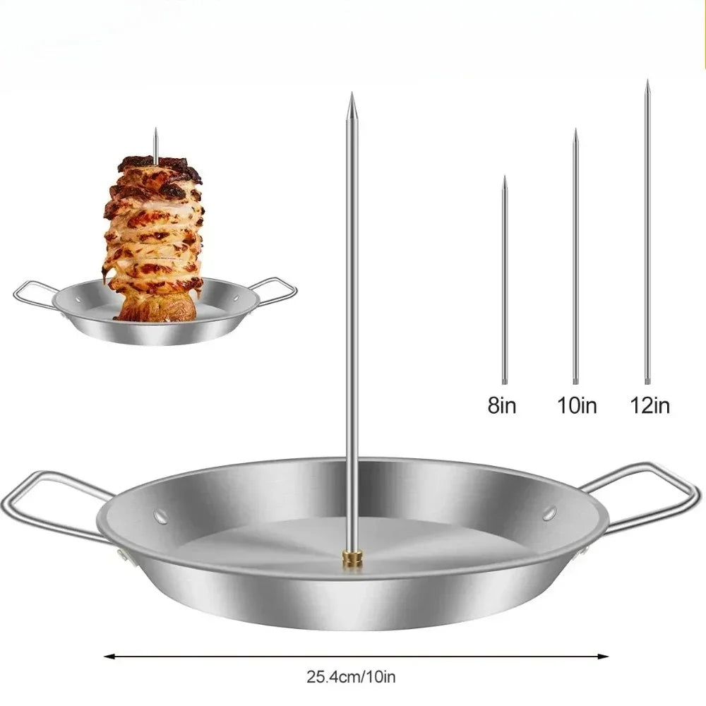 BBQ Stainless Steel Vertical Meat Skewer Roasting Meat Spit Skewers Brazilian Spikes Barbecue Grilling Rack Kitchen Accessories Zpaxo