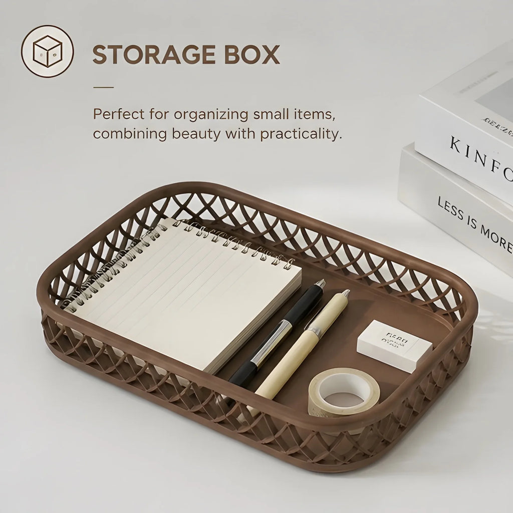 Nordic Lattice Desktop Storage Tray Minimalist Cosmetic Organizer