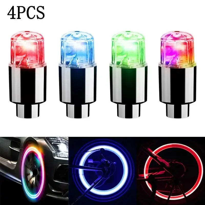 LED Tire Valve Cap Lights – Waterproof for Cars, Bikes & Motorcycles