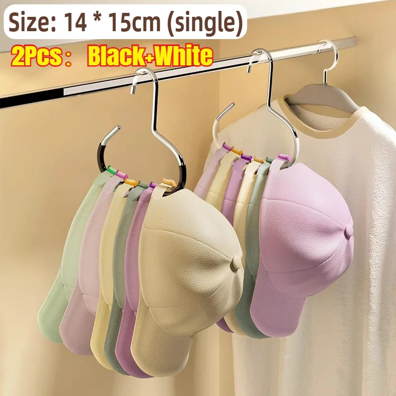 Circle Ring Hat Hanger 8 Hats Display Rack Baseball Cap Organizer Scarf Towel Tie Storage Holder for Closet Bedroom Saving Space Zpaxo 2pcs black white