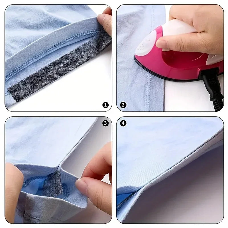 Iron-On Hem Tape 2 Rolls – Black & White Fusible Web Sewing