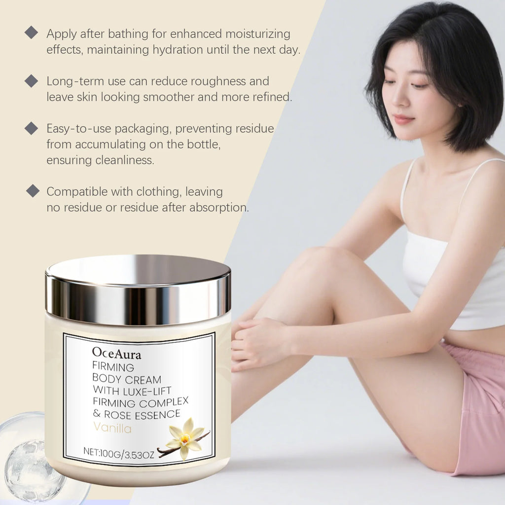 Vanilla Scented Body Cream Firming Moisturizer for Dry Skin Deep Hydration Wrinkle Smoothing Cream Rich Nourishing Body Butter Zpaxo