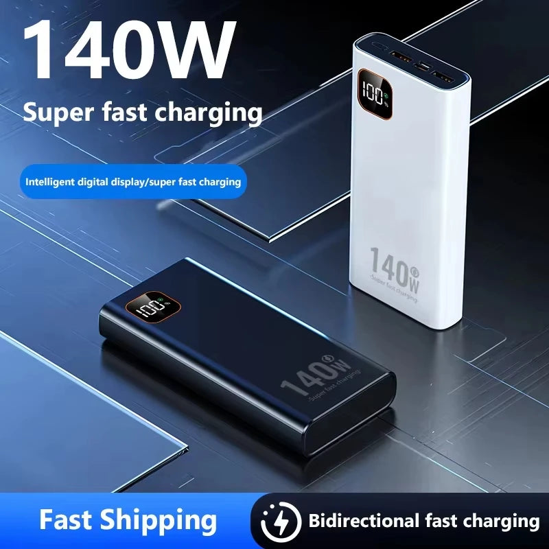 Lenovo 200000mAh 140W Super Fast Charging Power Bank Ultra Capacity Portable Charger New Arrival for iPhone Samsung Zpaxo