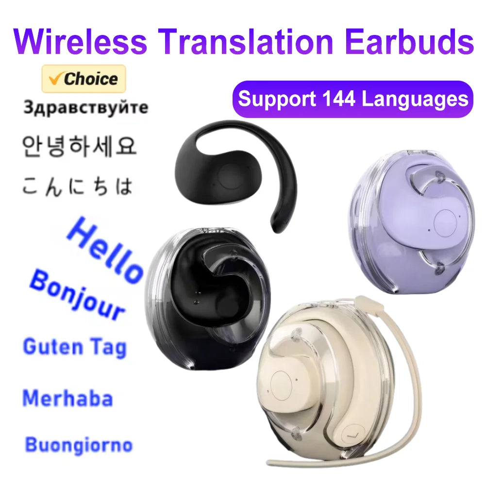Wireless BT AI Translation Earbuds 99 Accuracy 144 Languages