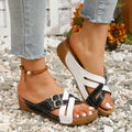 Women Slippers 2025 Mix Color Wedges Heeled Sandals Summer Outdoor Shoes Women Lightweight Slippers Summer Platform Slides Women Zpaxo Blue 40