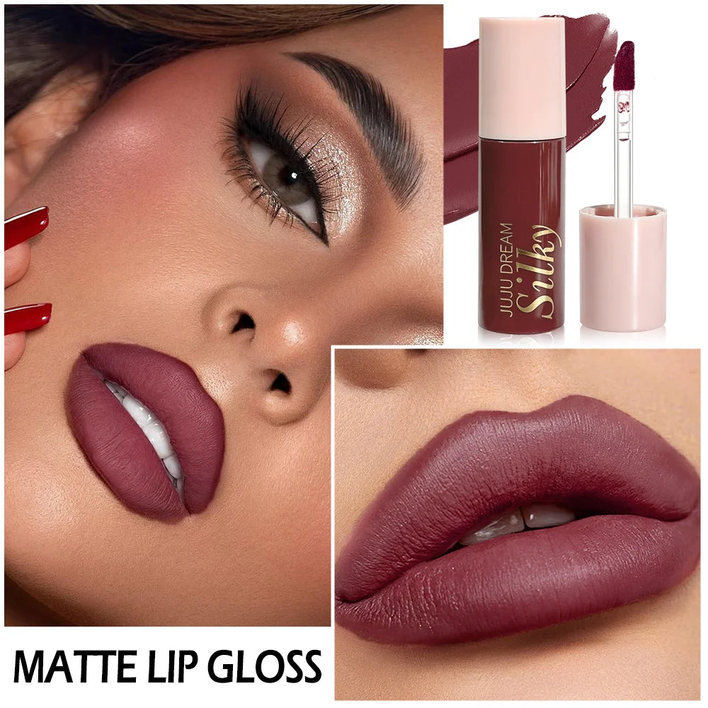 Velvet Matte Lipstick Wine Red Lip Tint Silky Smooth Long-lasting Zpaxo
