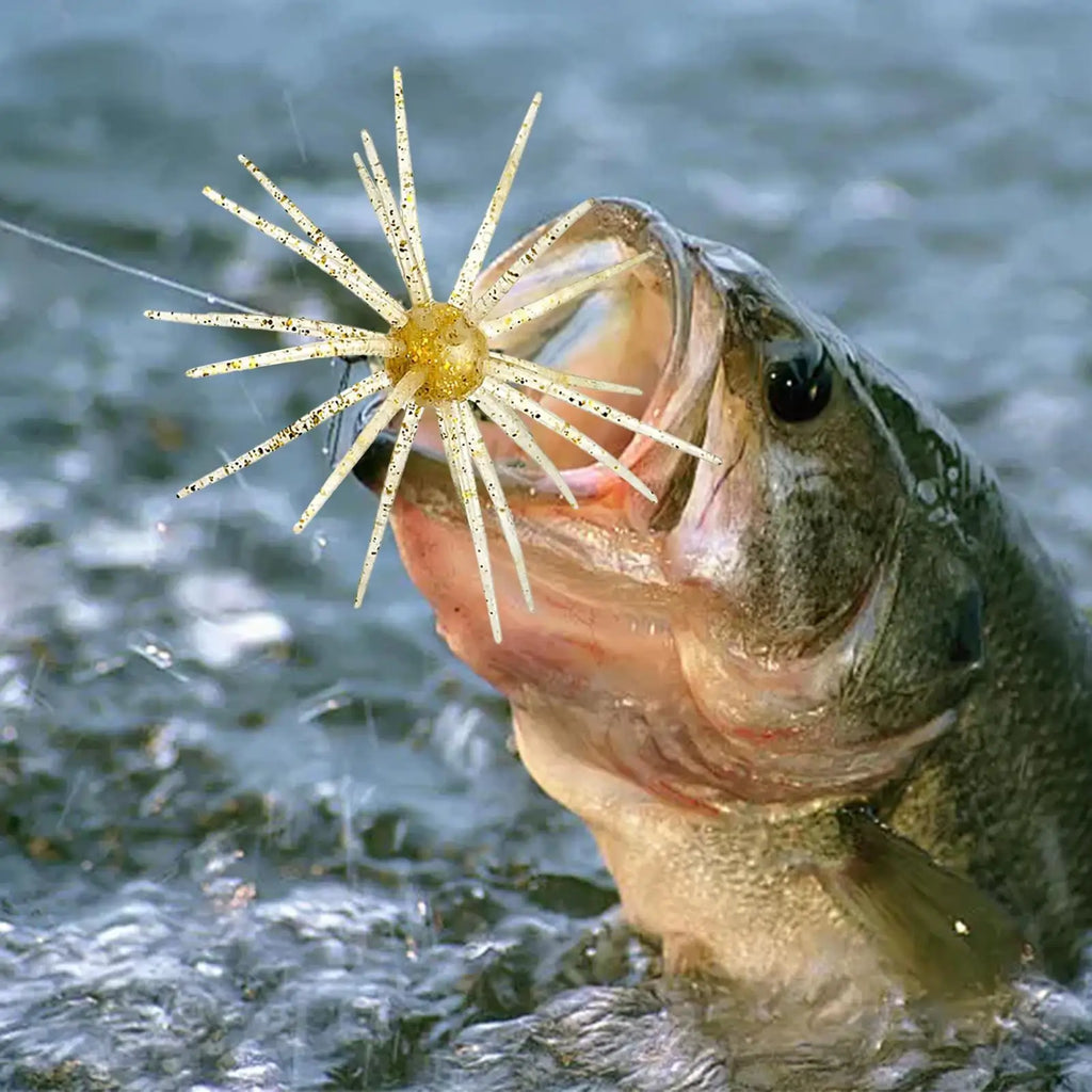 Fishing Lures Realistic Beginner Friendly Soft Floating Simulation Sea Urchin Bait for Fresh Water Saltwater Lake River Sea Zpaxo
