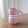 Knit Style Ceramic Coffee Mug – Cute Gift Tea Cup Ceramic Coffee Mug Zpaxo 301-400ml Pink