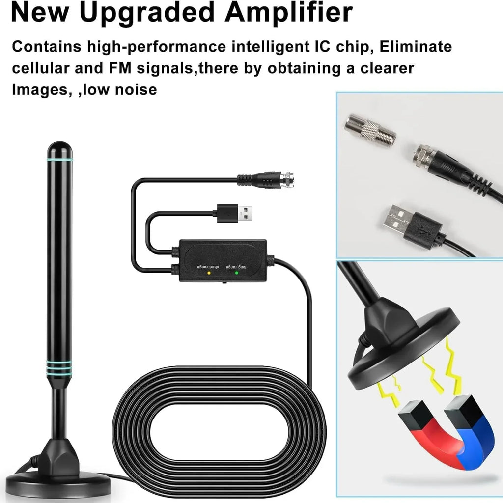 Explosions High-Definition Digital TV Antenna with Adjustable Universal Amplifier Indoor Outdoor Switch UHF TV Antenna Zpaxo