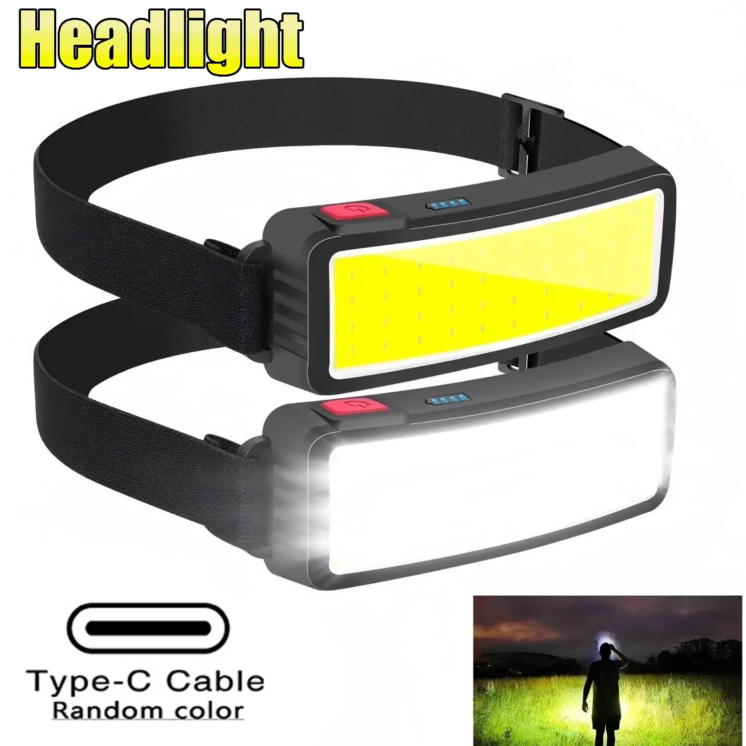 KDULIT COB LED Headlamp – Rechargeable Waterproof Outdoor Torch
