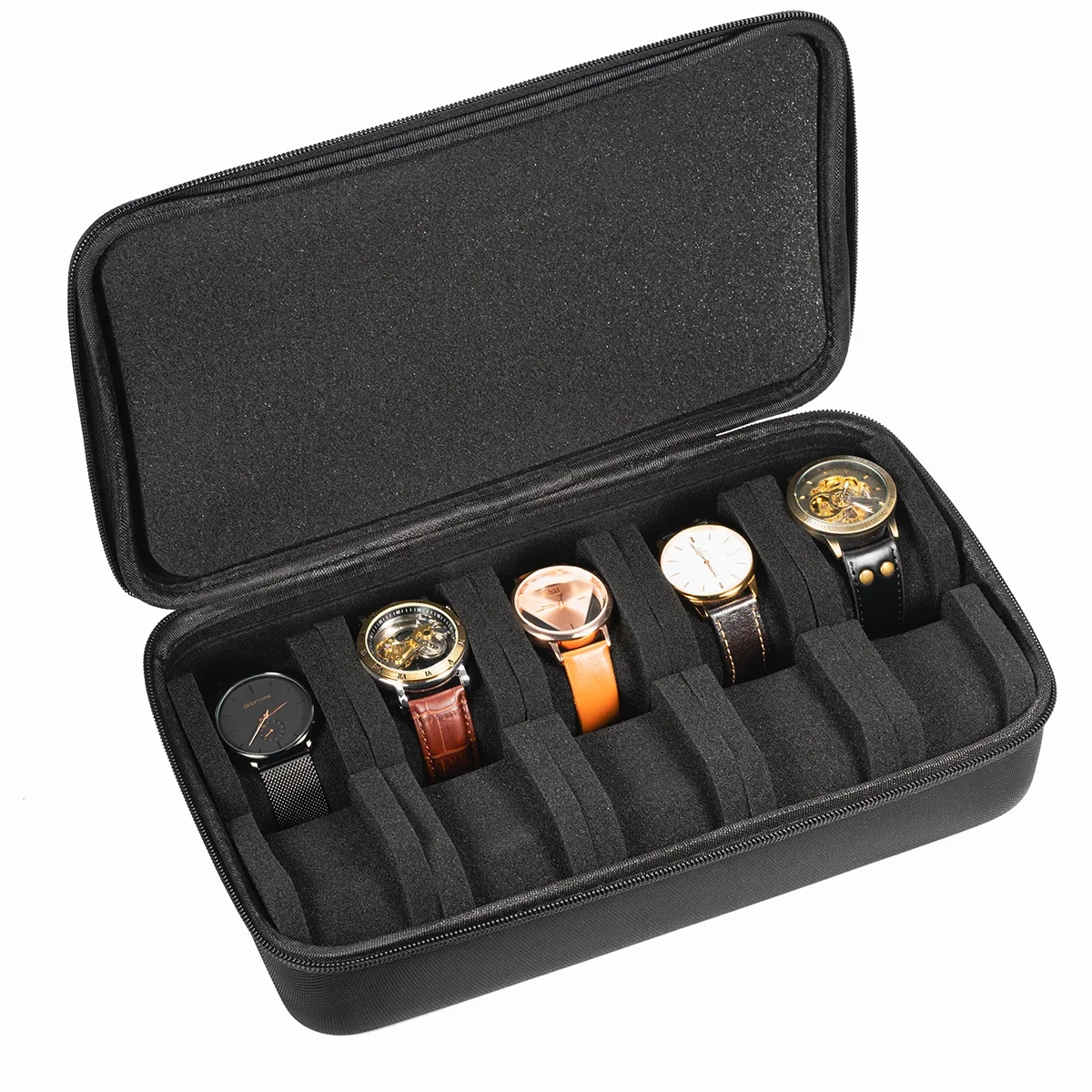 5-Slot Watch Travel Case – Portable Watch Box Organizer Watch Travel Case Zpaxo 10 Slot