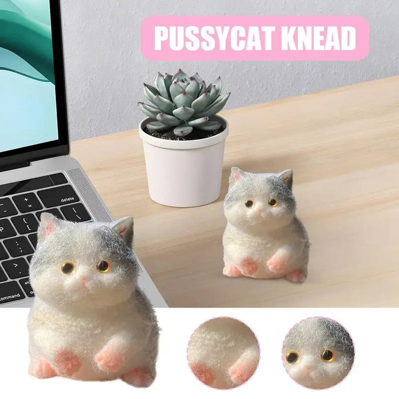 Stress Toy Cat For Kids Cute Cat-Shape Fidget Ball Mochi Animal Pinch Family Fun Game Relief Sensory Toys For Kids Girls Boys Zpaxo