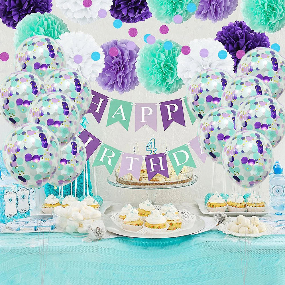 Mermaid Theme Latex Confetti Balloons Party Decoration Globos Girl
