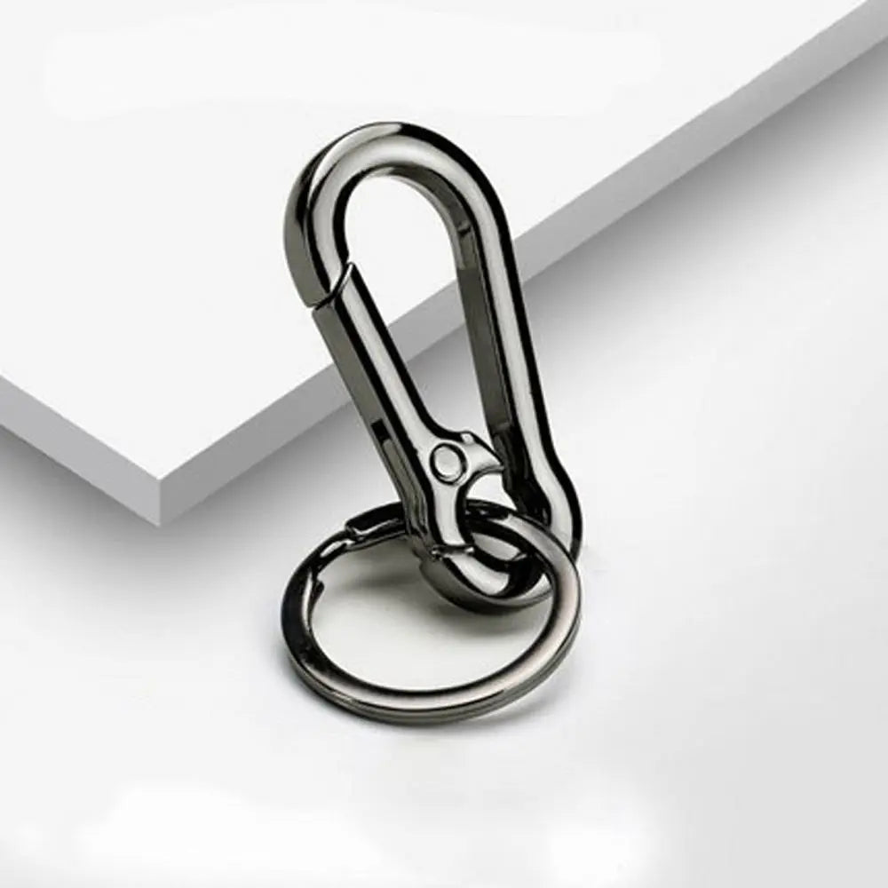 Men Hanging Buckle Anti-lost Gift Car Decoration Couple Key Chain Keyring Stainless Steel Gourd Buckle Metal Keychain Zpaxo black