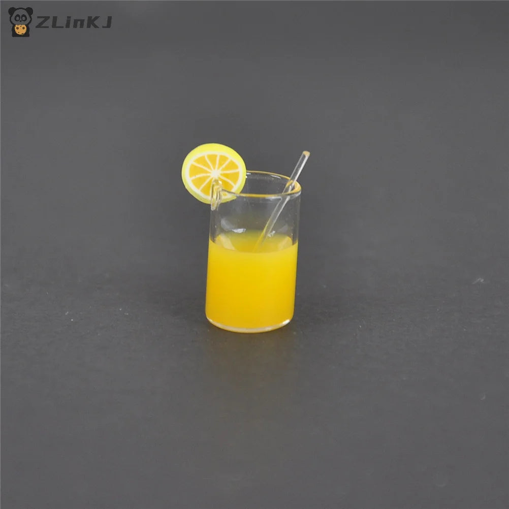 ▶2Pcs Mini Lemon Water Cup 1:12 Dollhouse Accessories Toy Zpaxo