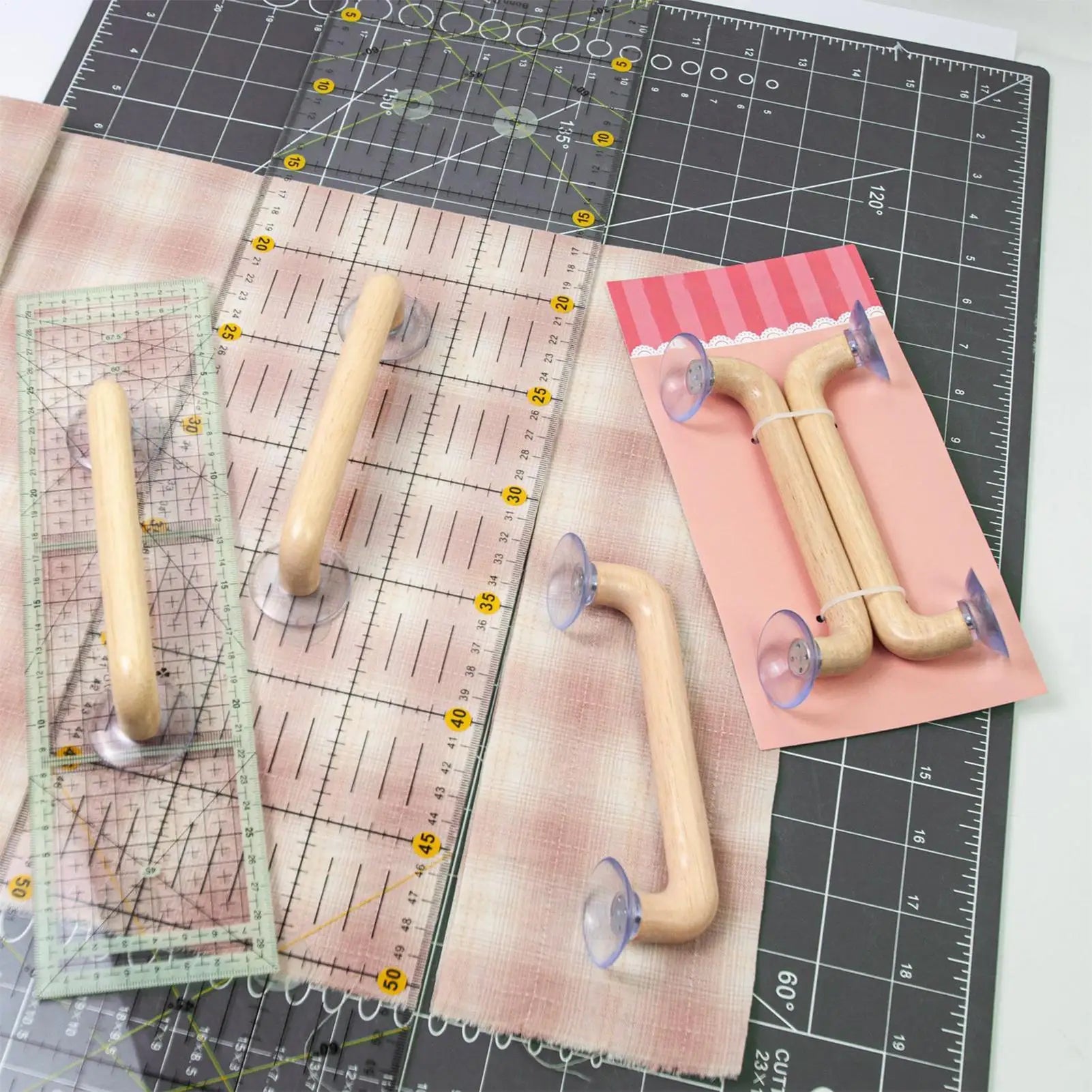Quilt Ruler Grip 2 Suction Cup Comfortable Holder Quilting Cutting