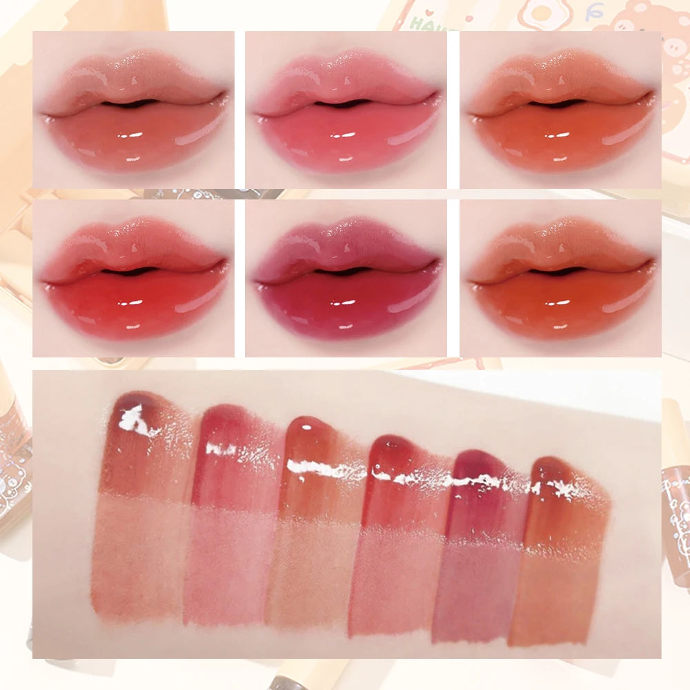 6Pcs/Set Lip Glaze Set Box with Mirror-Like Finish, Moisturizing, Non-Greasy, Waterproof, Sweat-Proof, Holiday Gift Lip Glaze Set Box Zpaxo