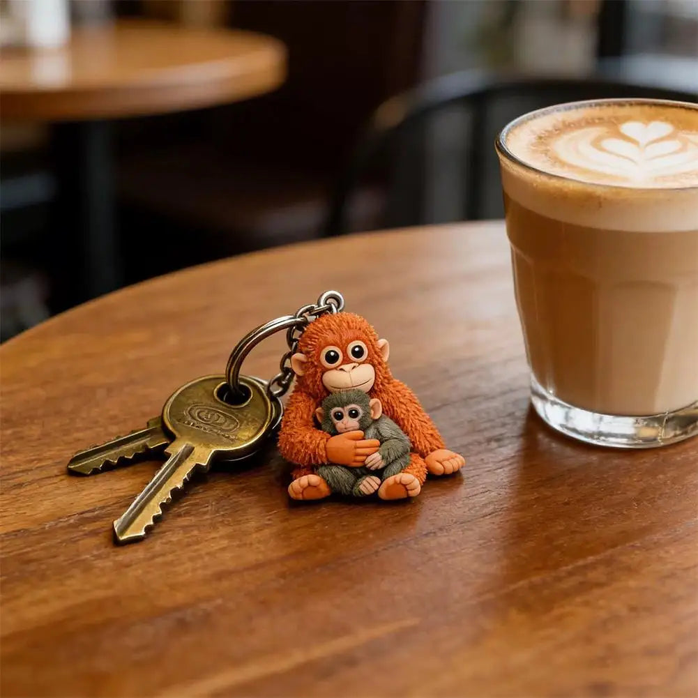 1/4PCS Adorable Monkey Rings Holder Upgrades for Backpacks & Vehicles Easy to Clean Plastic Surfaces Fun Gift Concept Zpaxo