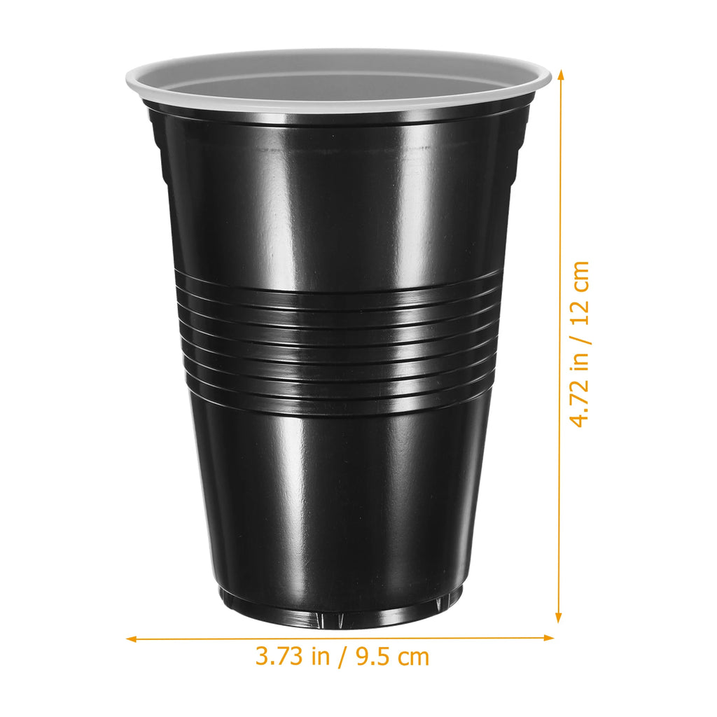 20pcs Decor Disposable Party Cup Birthday Decoration (rose Red 16oz Plastic ) Cups for Drinking Water Beverage Black Zpaxo