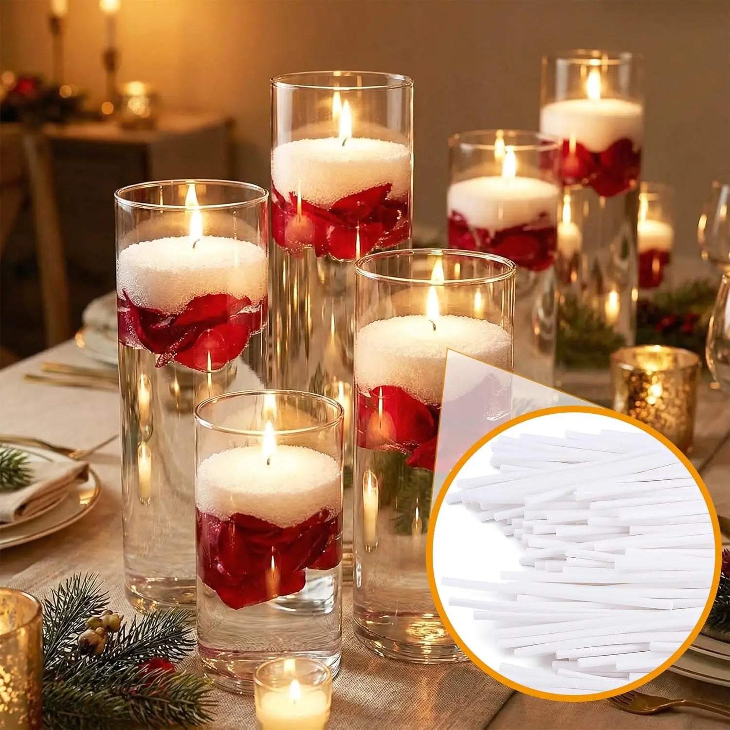 50pcs Candle Wick, Pearled Candle Cotton Wicks for Sand Candles Making Refill Sand Wax Wick for Making DIY (White) Zpaxo