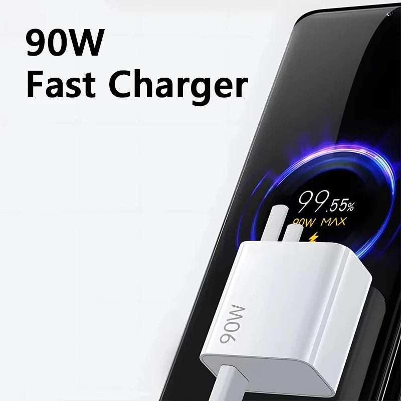 90W Charger Fast Turbo Charging Eu Wall Power Adapter 6A C Cable Mi