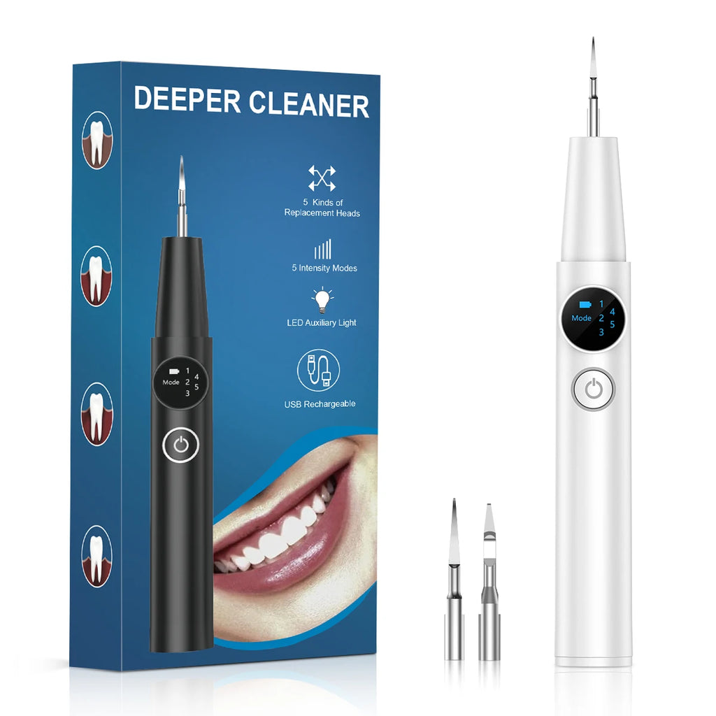 Ultrasonic Dental Scaler Electric Teeth Cleaner Sonic Teeth Plaque Cleaner Dental Stone Removal For Tartar Stain Cleaning Tools Zpaxo White Teeth Cleaner