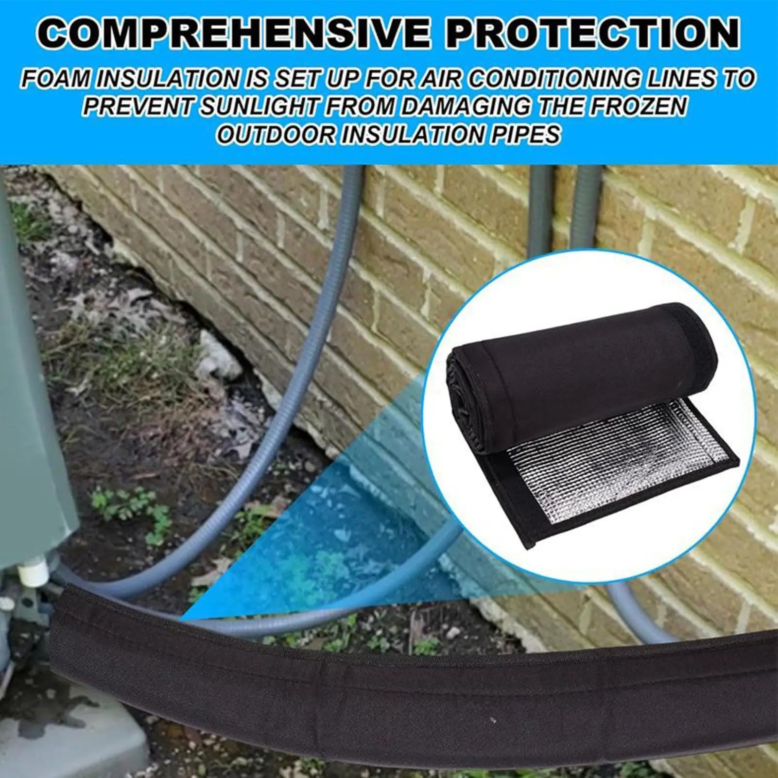600D Oxford AC Pipe Insulation Sleeve UV Resistant Thermal Cover Air