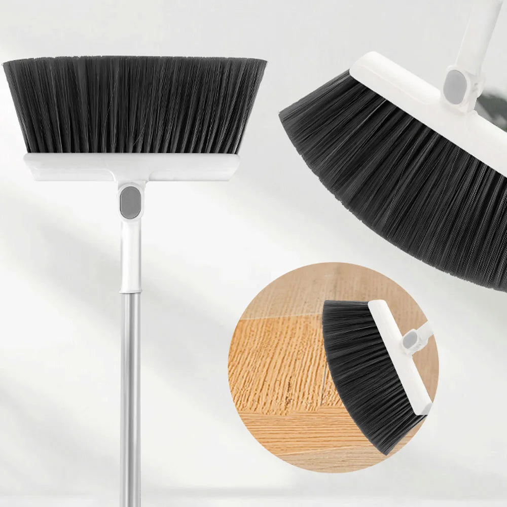 Upright Broom & Dustpan Set | Long Handle, 180° Rotation Broom & Dustpan Set Zpaxo