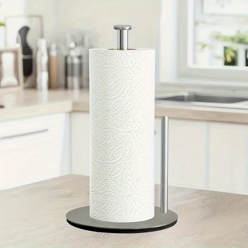 Stainless Steel Paper Towel Holder Kitchen Countertop Heavy Weighted