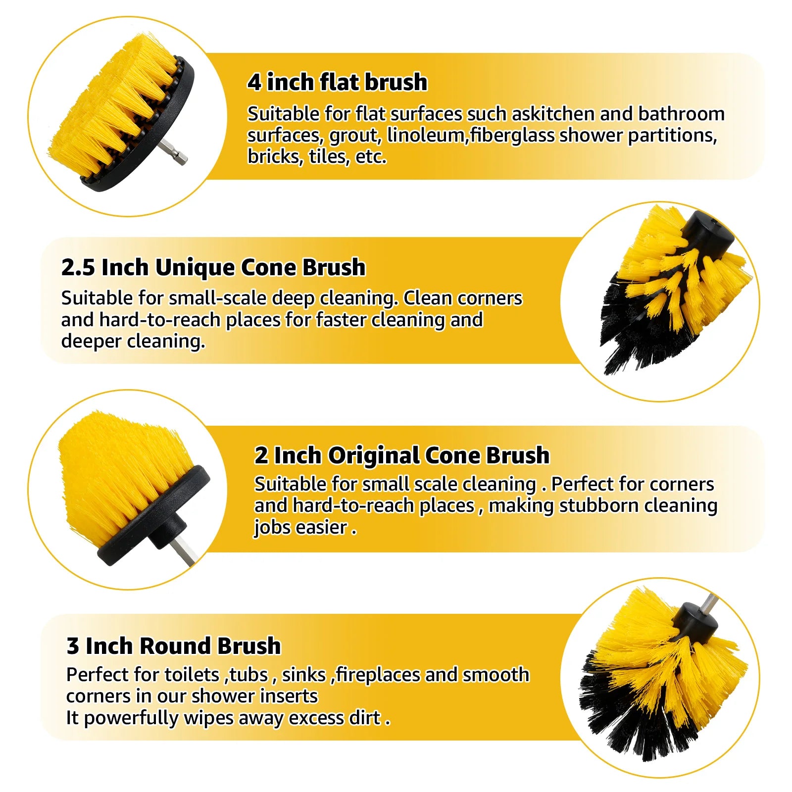 5PCS Electric Drill Brush Kit Multipurpose Power Cleaning Attachment Set Scrub Brush/Microfiber Cloth with Connecting Nylon Tile Zpaxo