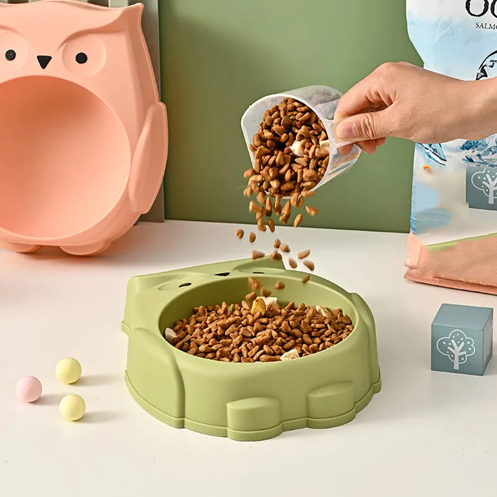 Cat Tableware Pet Dog Bowl Cartoon Owl Shape Thickened Large Capacity Zpaxo