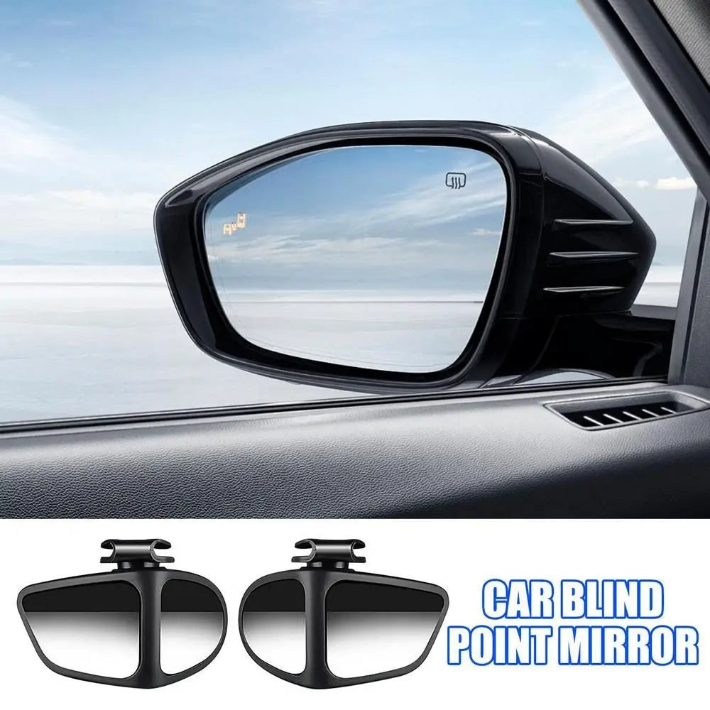 2 Side Car Blind Spot Mirror HD Glass 360 Degree Rotatable Car Rear View Auxiliary Mirror Durable Adjustable Zpaxo