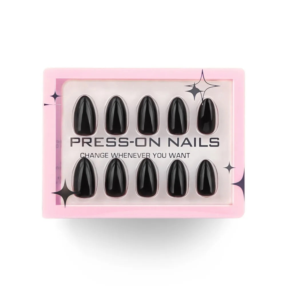 Manicure Long Almond False Nails Simple French Press Solid Detachable Zpaxo GD43