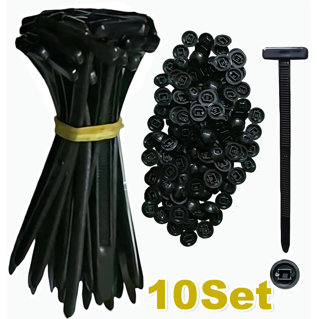 Universal Nylon Cable Tie Buckle Auto Fastener Screw Replacement Clip Car Fender Trunk Engine Guard Panel Wire Management Secure Zpaxo 10SET