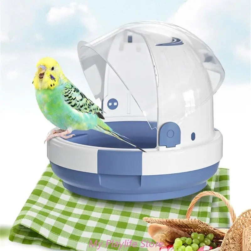 Portable Clear Bird Carry Case Transport Cage Parrots Carrier