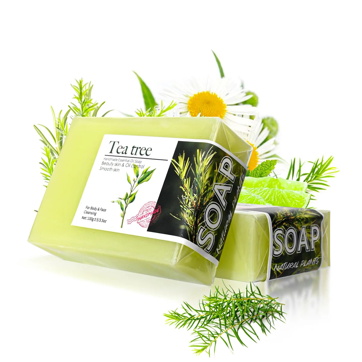 2-Pack Tea Tree Oil Soap Bar – Acne & Deep Cleansing Acne Cleansing Soap Zpaxo