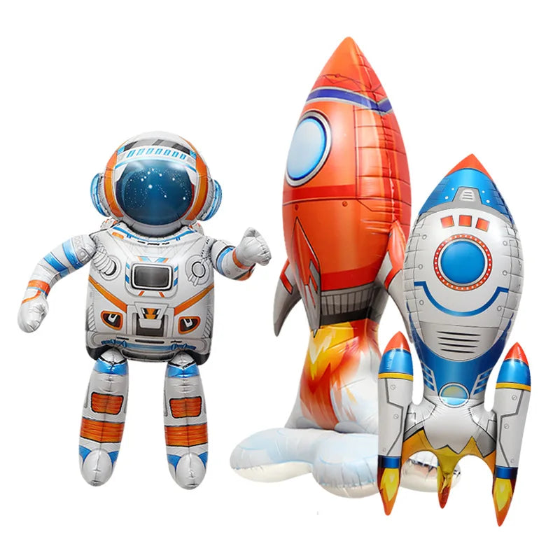 Spaceman Rocket Standing Balloons Astronaut Foil Balloon Outer Space