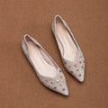 Flat Shoes Women's 2025 Spring and Autumn New Style French Shallow Mouth Pointed Frosted Leather Low Heel Women's Shoes ladies Zpaxo gray 34