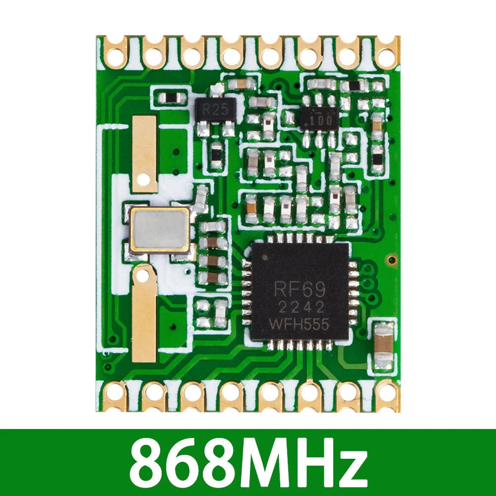 1PCS RFM69HW HopeRF Wireless Transceiver Module: 868MHz/433MHz/915MHz, 20dBm (868S2) – For Remote/HM Zpaxo 868Mhz