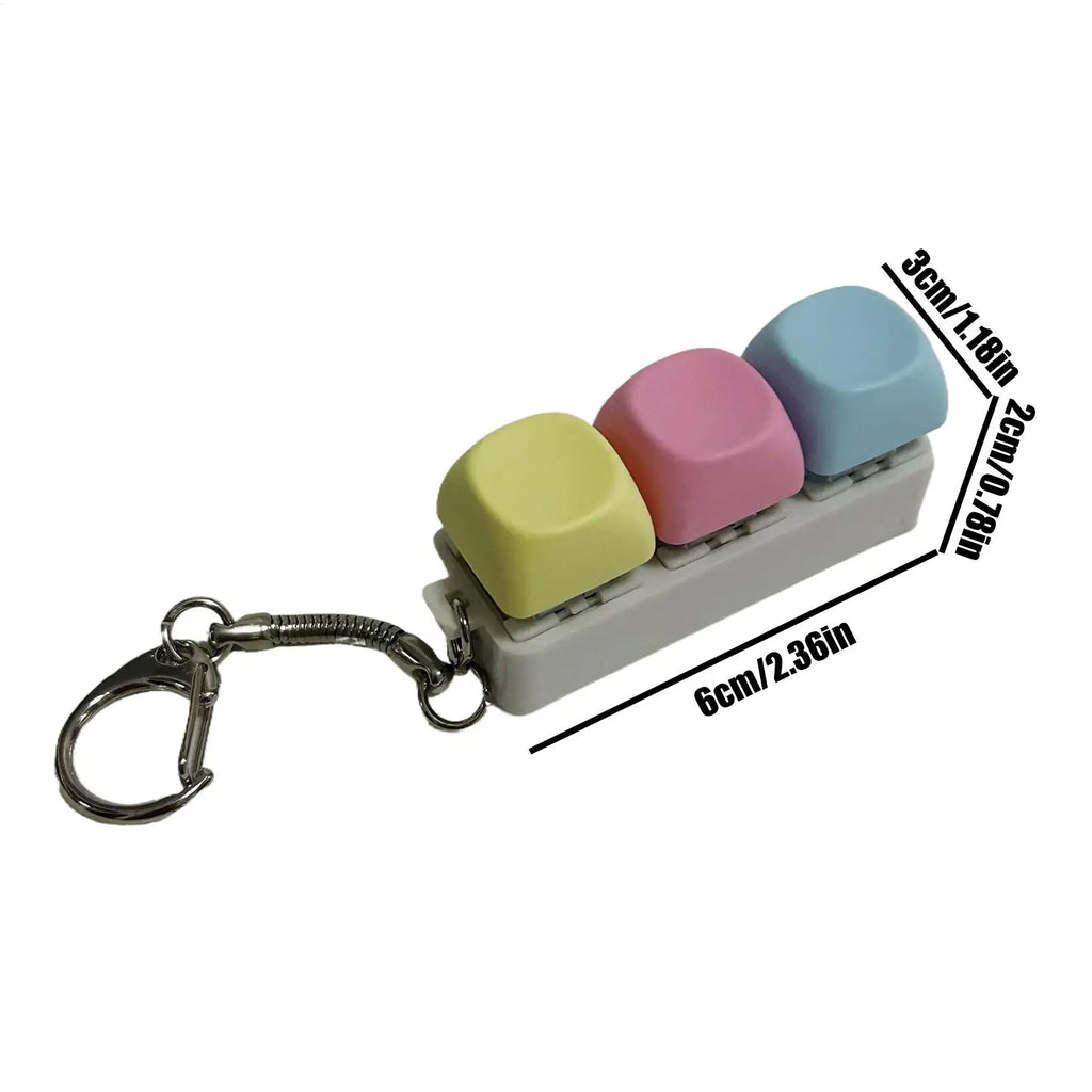 Keyboard Clicker Fidget Toy Keyring Portable Keychain Wallet Pendant Zpaxo