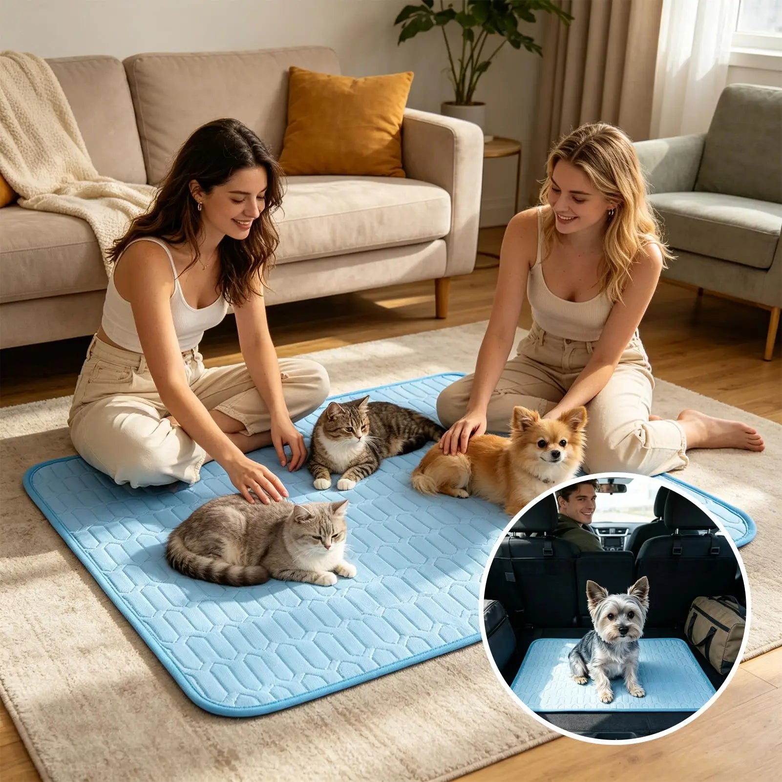 Dog Cooling Pad Washable Portable Non-Slip Summer Pad Cooling Dog Mat For Sleeping Resting Camping Travel Indoor Backyard Sofa Zpaxo