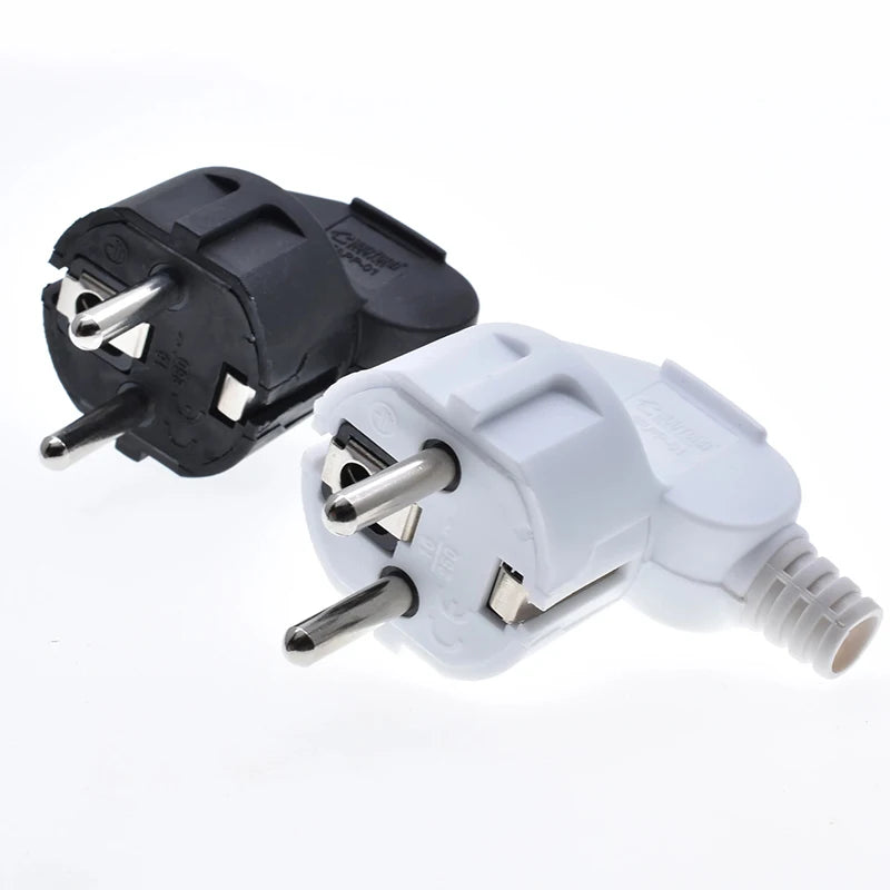 EU Plug Adapter 16A Male Replacement Adapter Outlet Rewireable Schuko Electeic Socket Euro Connector For Power Extension Cable Zpaxo White