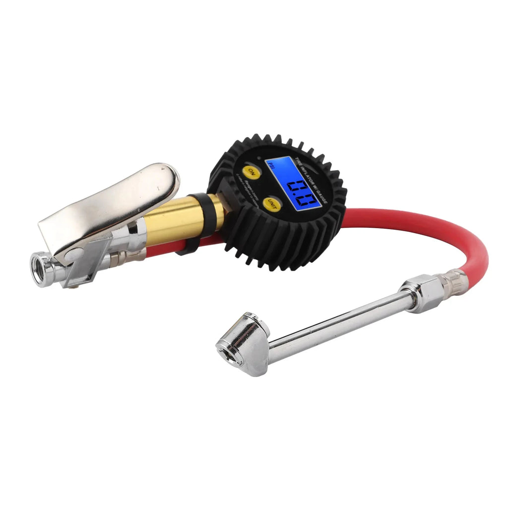 Tire Inflator Air Line Tyre Pump W Digital Pressure Gauge Tester