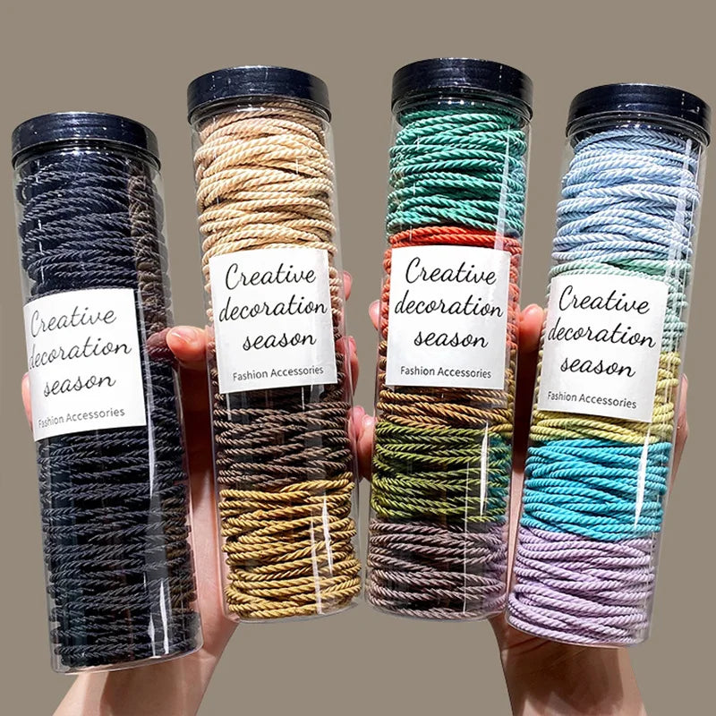 100pcs/lot Hair Bands Solid Color Elastic Rubber Band Hair Band Tie Headband Hair Accessories for Ponytail Hairbands Zpaxo