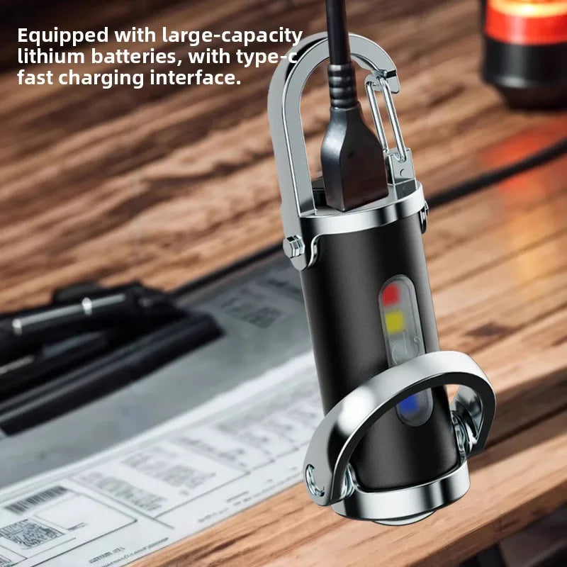 Mini Keychain Flashlight – 6-Mode Rechargeable COB LED