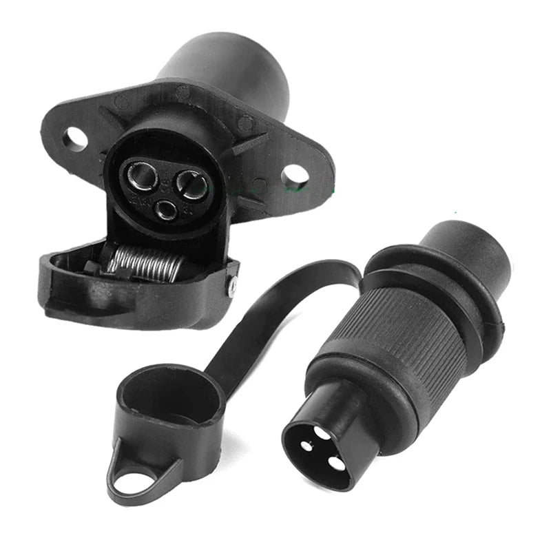 3-Pin Trailer Socket Connector 12V – DIN Round Plug for Caravan