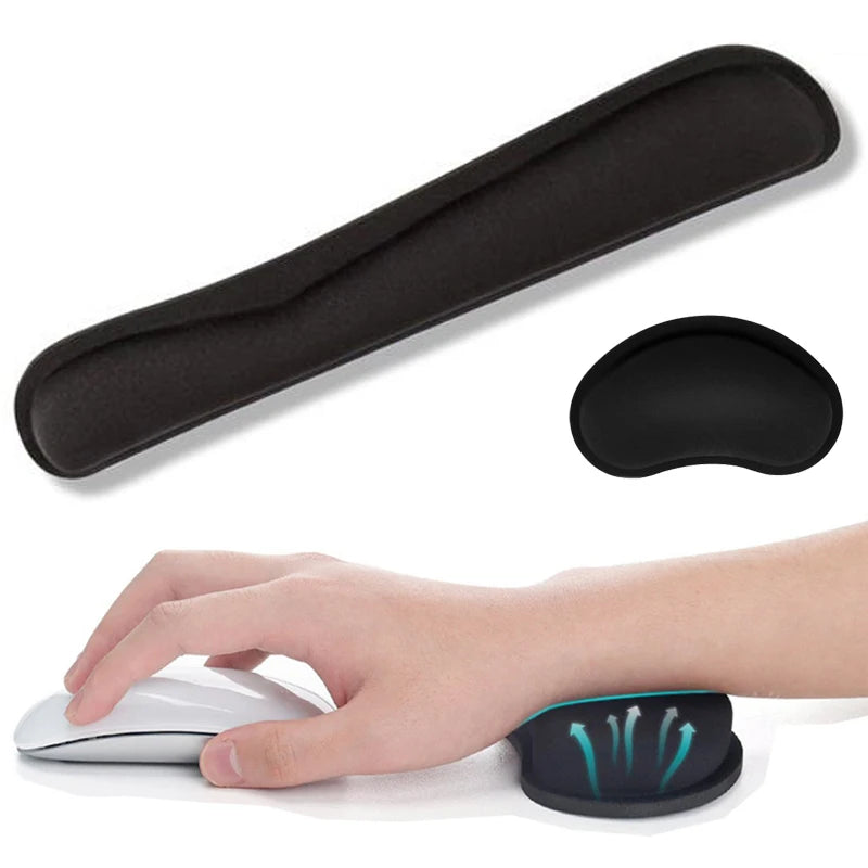 Keyboard Wrist Rest Pad Mouse Pad Memory Foam Superfine Fibre For Typist Office Computer Gaming Keyboard Raised Platform Hands Zpaxo